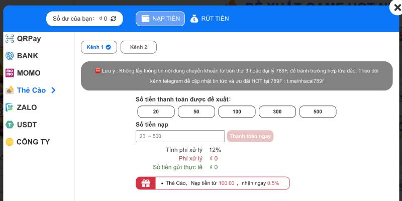 Hướng Dẫn Nạp Tiền W388 Chi Tiết, Nhanh Gọn Và An Toàn 4 Nạp tiền bằng thẻ cào điện thoại