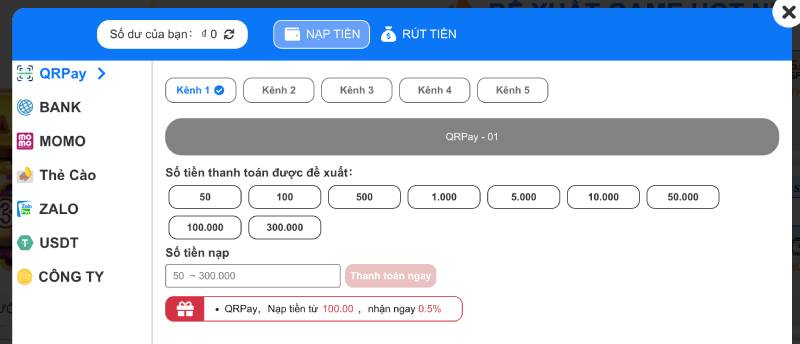 Hướng Dẫn Nạp Tiền W388 Chi Tiết, Nhanh Gọn Và An Toàn 2 Nạp tiền qua ngân hàng (BANK/QRPay)
