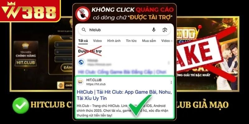 Nhận biết Hitclub thật giả qua giao diện
